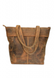 Vintage-Leder Shopper, braun